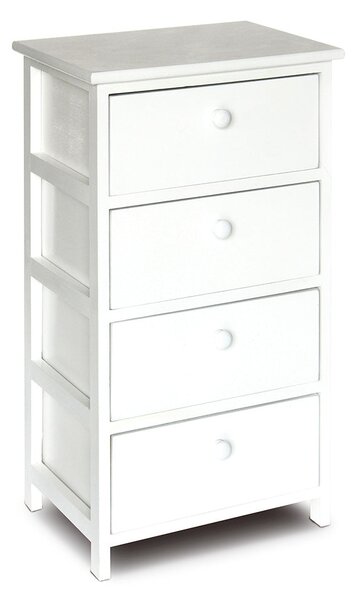 Cassetiera con 4 Cassetti in Legno Paulownia Bianco Fadi