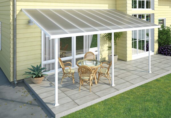 Pergola da Giardino in Alluminio 3x5,46m Onduline Emilia Bianco/Crystal