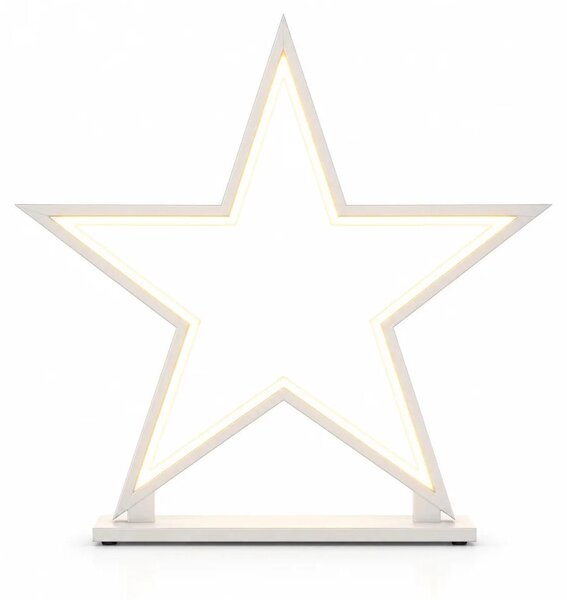 Lampada da tavolo Sompex LED a forma di stella, 53 cm, legno bianco – Lampada decorativa a forma di stella di Natale, modello Sompex Lucy