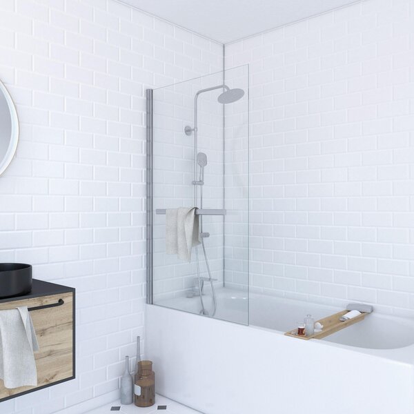 Parete doccia monopezzo Aurlane Prime Chrom 85x150 cm vetro trasparente colore profilo cromato FAC274