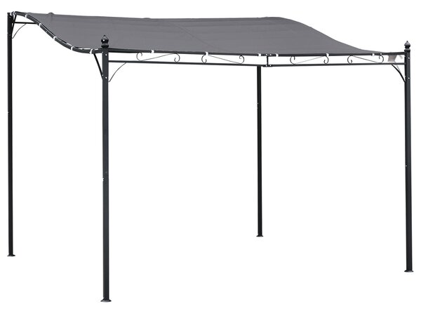 Pergola da Giardino 3x3m in Metallo e Poliestere Grigio