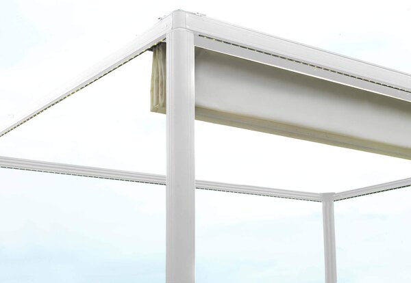 Pergola da Giardino 3x3m in Alluminio Telo Retrattile Elettrico Bianco