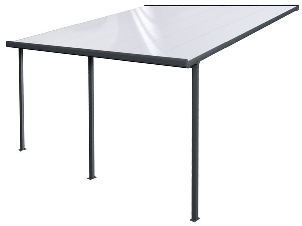 Pergola da Giardino 3,06x4,26m in Alluminio e Policarbonato Emilia-N21 Opalino Bianco