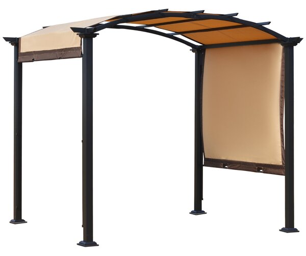 Pergola da Giardino 295x245x250 cm in Metallo e Poliestere Cachi