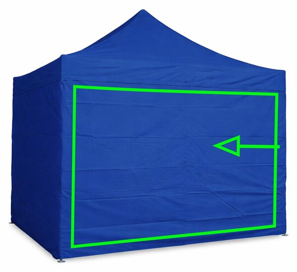 Parete laterale 3 m per gazebo pieghevoli ALU 3x3 / 3x4,5 / 3x6 m – PVC 450 g/m², impermeabile - Blu