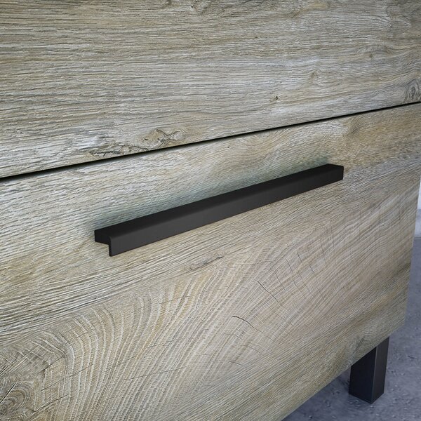 Mobile bagno sospeso con specchio 80x80x45h cm rovere - Abissalino