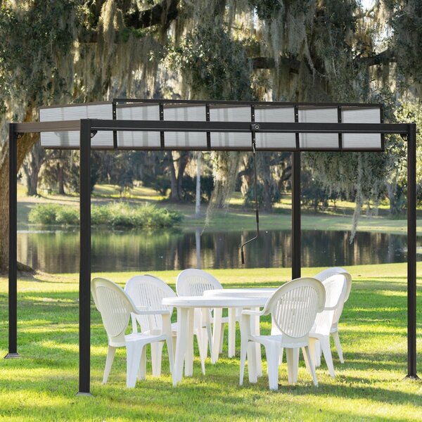 Pergola da Giardino 3,48x3m in Alluminio e Policarbonato Grigio