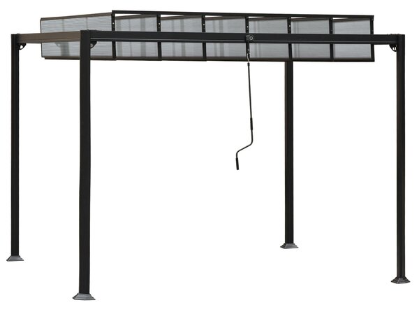 Pergola da Giardino 3,48x3m in Alluminio e Policarbonato Grigio