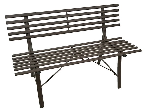 Panchina da Giardino in Metallo 150x57xH44/76cm Noce