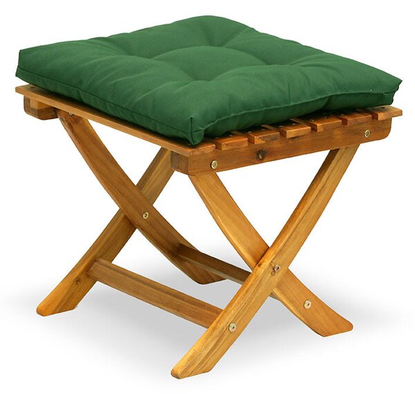 Poggiapiedi da Giardino Pieghevole in Legno Acacia con Cuscino Taddei Diana
