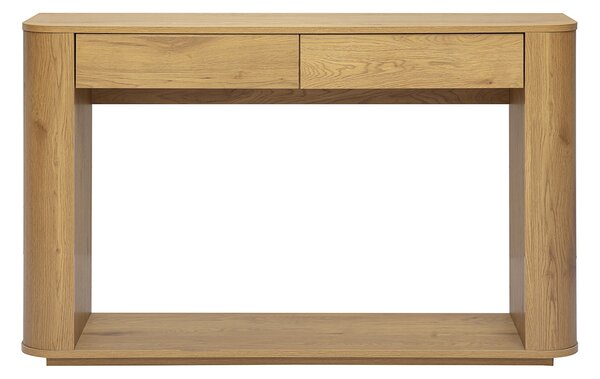 Console con finitura in legno chiaro rovere a 2 cassetti L120 cm NEGAN