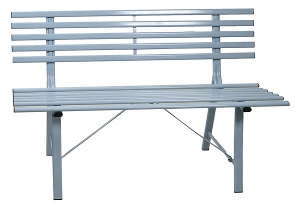 Panchina da Giardino in Metallo 150x57x44/76cm Krew Azzurra
