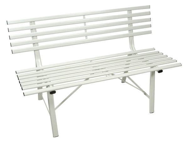 Panchina da Giardino in Metallo 150x57xH44/76cm Bianca