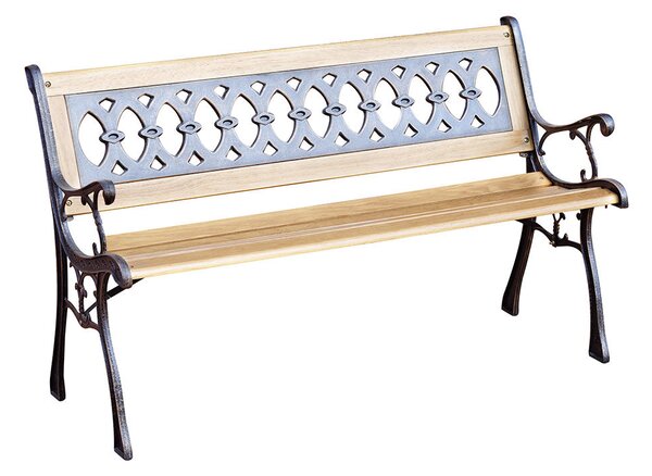 Panca da Giardino in Legno e Ghisa 124x53x74cm Vorghini James