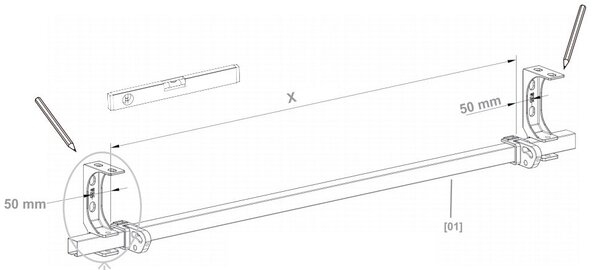 Tenda da Sole Barra Quadra 2x2,5m Tessuto in Poliestere Marrone