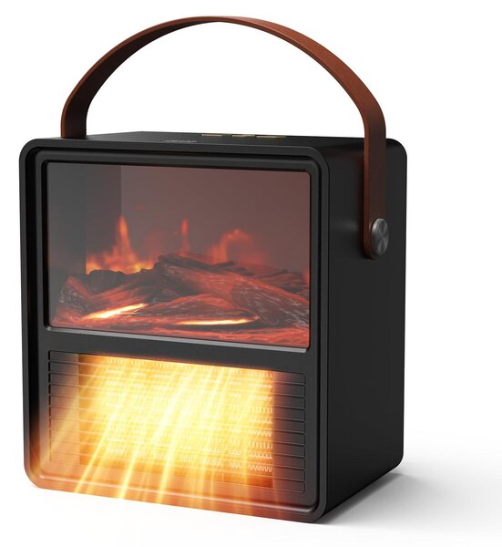Stufa riscaldante con effetto fiamma 3D, 1200W/800W, riscaldamento ceramico PTC, protezione contro il surriscaldamento