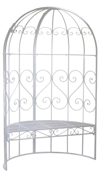 Panchina da Giardino in Ferro con Cupola 118,5x57H186cm Viareggio Bianco