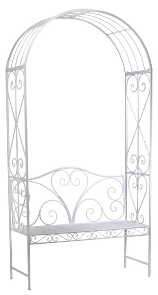 Panchina da Giardino in Ferro con Arco 116x47H230cm Viareggio Bianca