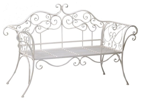 Panchina da Giardino in Metallo 143x51H92cm Viareggio Crema