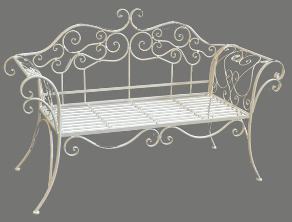 Panchina da Giardino in Metallo 143x51H92cm Viareggio Crema