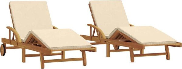 Lettino da sole 2 pcs Beige 200 x 67 x 84 cm