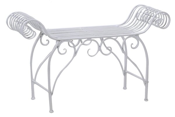 Panca da Giardino in Ferro 91,5x31,5H53cm Viareggio Bianca