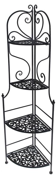 Scaffale per Piante in Metallo 4 Piani 48x33H160cm Jessica Nero