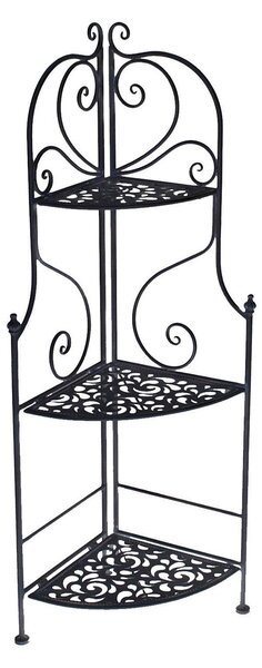 Scaffale per Piante in Metallo 3 Piani 48x33H120cm Jessica Nero