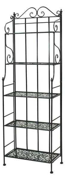 Scaffale per Piante in Metallo 5 Piani 60x28H180cm Jessica Nero