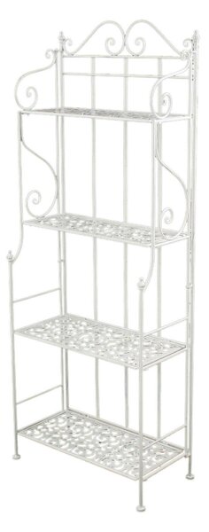 Scaffale per Piante in Metallo 4 Piani 59x29H158cm Jessica Bianco