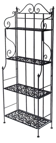 Scaffale per Piante in Metallo 4 Piani 59x29H158cm Jessica Nero