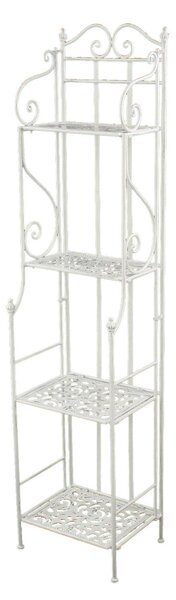 Scaffale per Piante in Metallo 4 Piani 35x30H155cm Jessica Bianco
