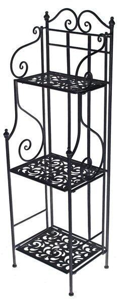Scaffale per Piante in Metallo 3 Piani 35x29H118cm Jessica Nero