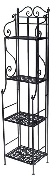 Scaffale per Piante in Metallo 4 Piani 35x29H158cm Jessica Nero