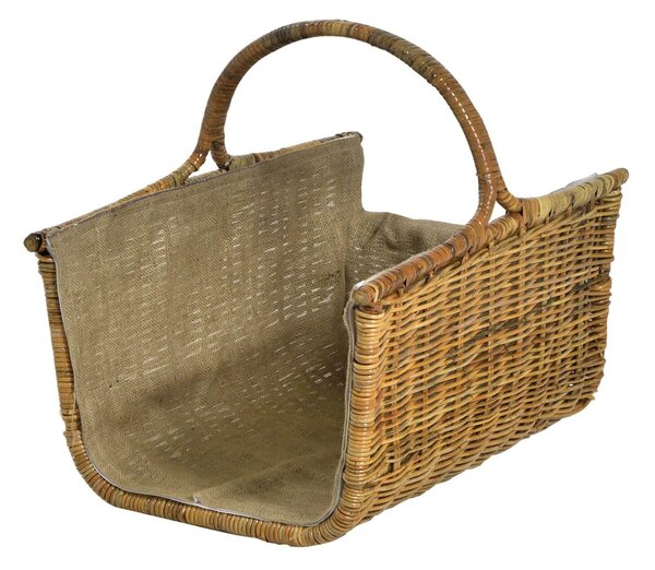 Cesto Portalegna in Rattan 61x46H49cm Marrone