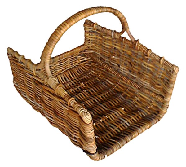 Cesto Portalegna in Rattan 61x46H49cm Marrone
