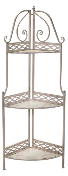 Scaffale per Piante in Metallo 3 Piani 49x33H126cm Aprilia Beige
