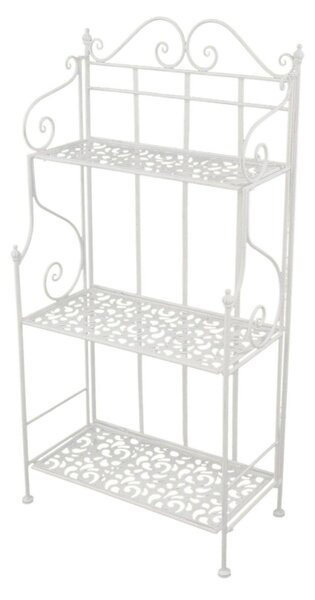 Scaffale per Piante in Metallo 3 Piani 59x29H118cm Jessica Bianco