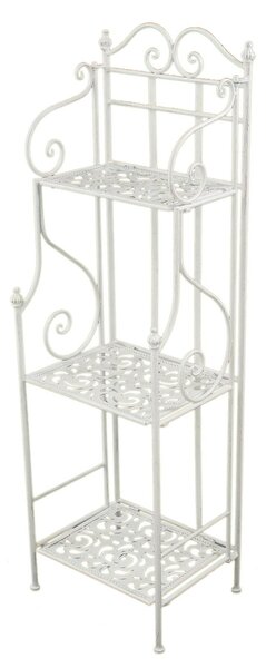 Scaffale per Piante in Metallo 3 Piani 35x29H118cm Jessica Bianco