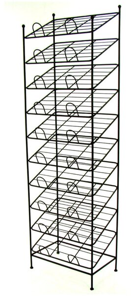 Scaffale Portapiante in Ferro 10 Piani 48,5x30H161cm Nero