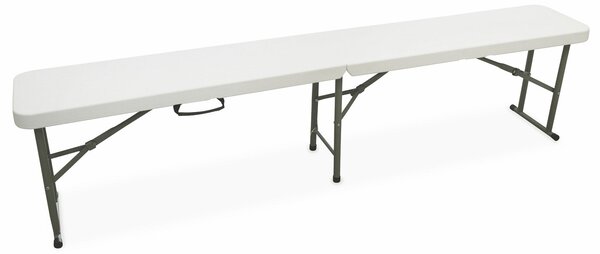 Set 2 Panche Pieghevoli per Catering in Acciaio e Plastica Soriani Bianca