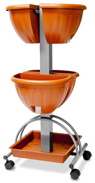 Colonna Portavasi in Acciaio con Ruote Agrati Funnì Grigio