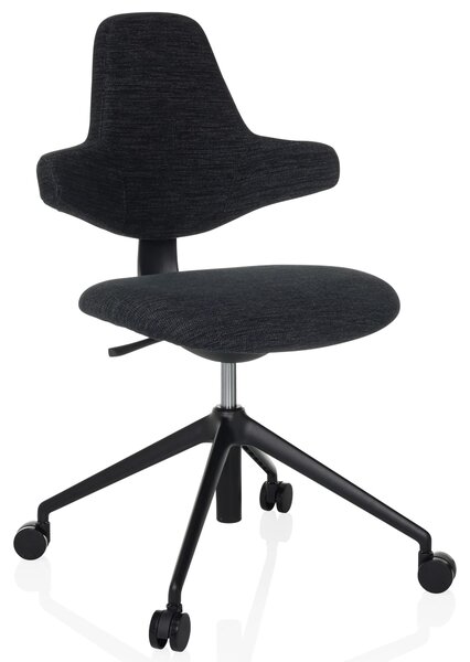 Sedia da ufficio PALIANO, rivestita in tessuto, colore nero, con altezza regolabile