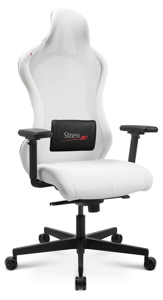Sedia da ufficio RS Sport Plus, in ecopelle, bianca, con supporto lombare