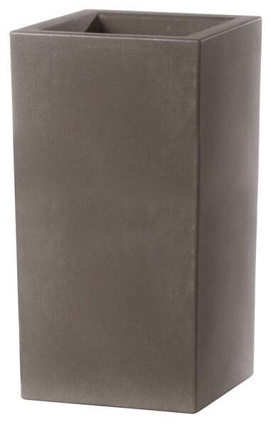 Vaso 40x40x80cm in Resina Tulli Schio Cubo Alto Essential 80 Cappuccino