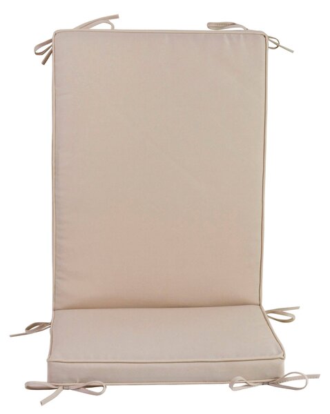 Cuscino con Schienale per Sedie da Giardino 93x41cm Bauer Box Ecrù