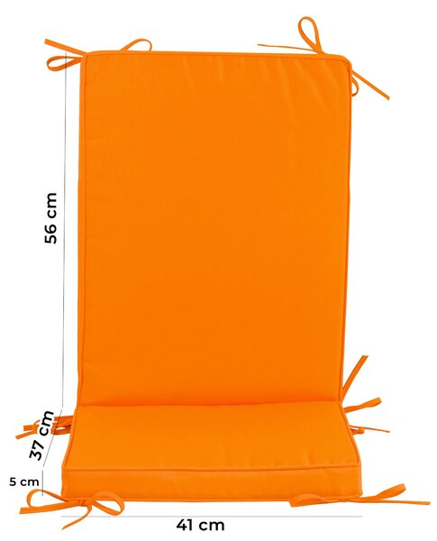 Cuscino con Schienale per Sedie da Giardino 93x41cm Bauer Box Arancione