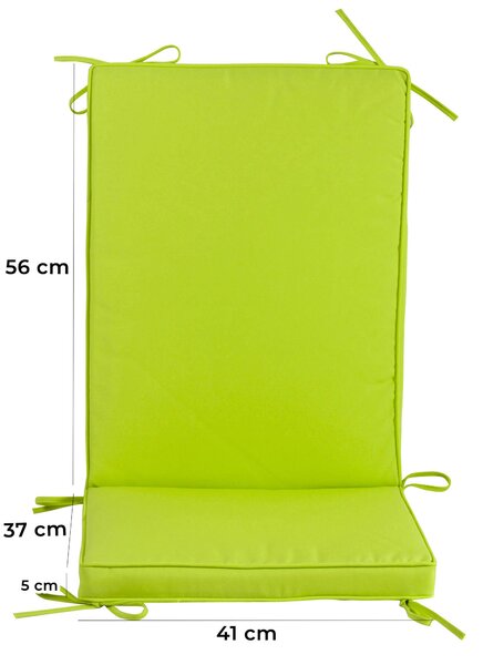 Cuscino con Schienale per Sedie da Giardino 93x41cm Bauer Box Verde Mela