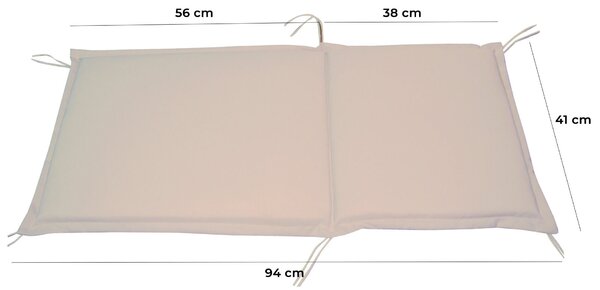 Cuscino per Poltrona da Giardino 94x41cm Bauer Summer Ecrù