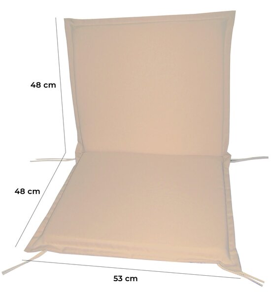 Cuscino per Poltrona da Giardino 96x53cm Bauer Summer Ecrù